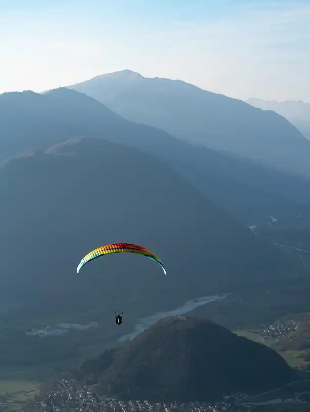 Catching thermals high above the Julian Alps